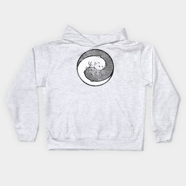 yinyang ying and yang otters vintage women cute cartoon kawaii Kids Hoodie by theglaze